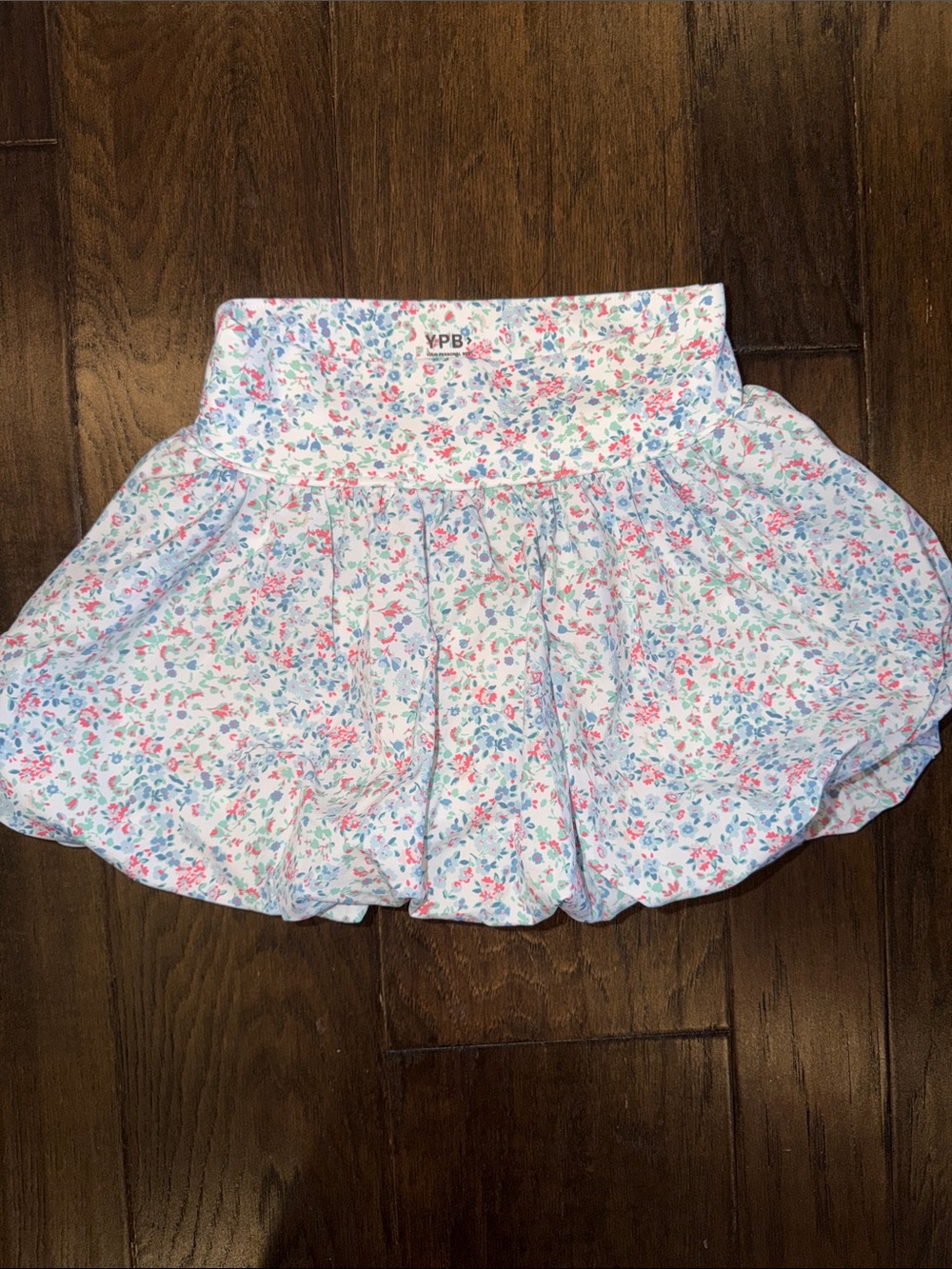 Abercrombie kids YPB White Floral Bubble Skirt - Pink & Blue Print size 5/6